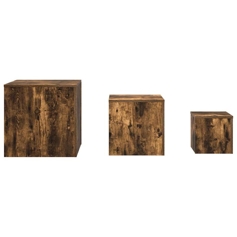 Side tables 3pcs. Smoking oak wood material Practical and sturdy, Bedroom Storage, Small Space Solution, Sleek Furniture, Stylish Decor, Quality Craftsmanship, Durable Material, Multipurpose Tables, Furniture Shoppers, Apartm
