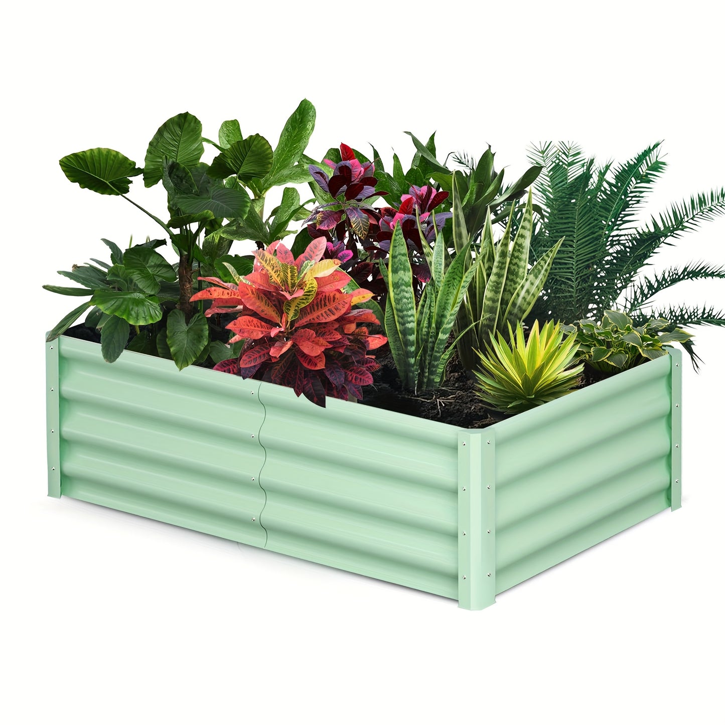 Tuinbak – Verhoogd Plantbed – Bloembak – Plantenbak – Kruidenbak – Gegalvaniseerd Staal – Weerbestendig – 182,88x91,44x60,96 cm