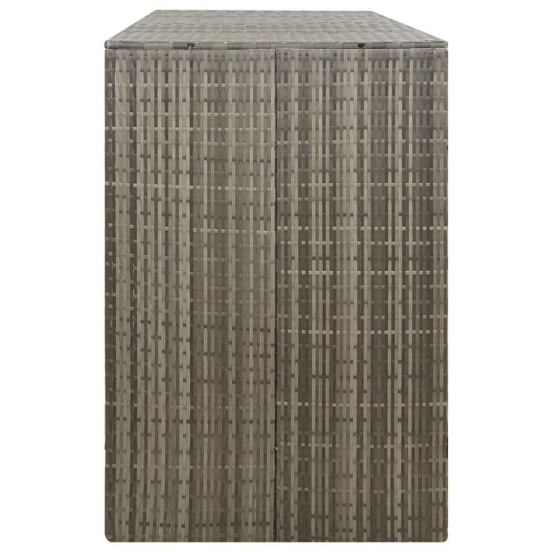Afvalbak Buiten – Buitenprullenbak – Afvalton – Vuilnisbak – Afvalemmer – 3 Ton Capaciteit – Weerbestendig PE-Rattan & Staal – 207x80x117 cm