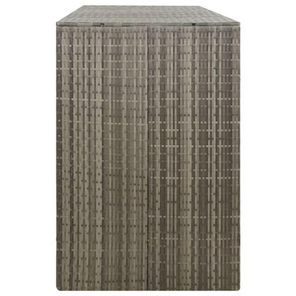 Afvalbak Buiten – Buitenprullenbak – Afvalton – Vuilnisbak – Afvalemmer – 3 Ton Capaciteit – Weerbestendig PE-Rattan & Staal – 207x80x117 cm