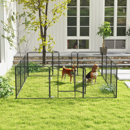 Dierenren – Hondenren – Konijnenren – Knaagdierren – Huisdierenren – Modulair Stalen Design – Afsluitbare Deur & Weerbestendig Grijs