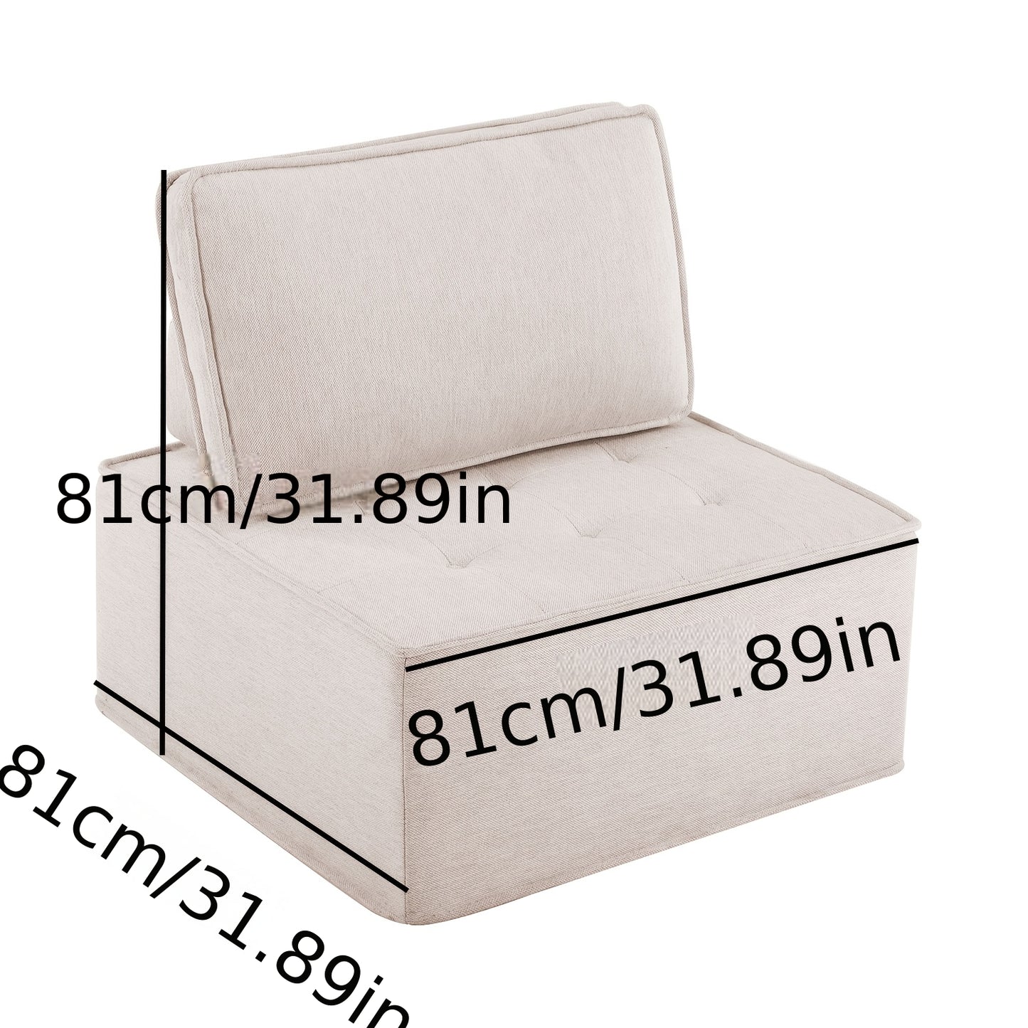 Single Sofa,  Seating Set, Living Room Armchair, Bean Bag Chair, Bedroom Sofa, Guest Room Sofa, Beige