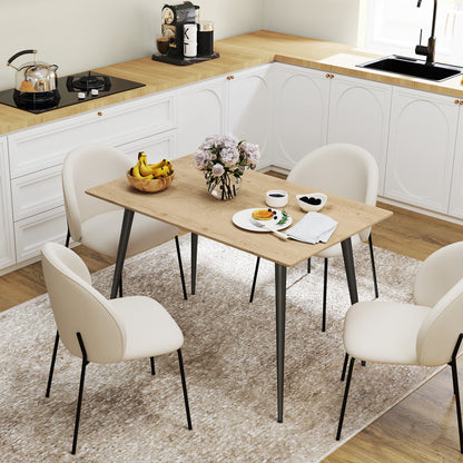Uitklapbare Eettafel – Uitschuiftafel – Vouwtafel – Eetkamertafel – Tafel – Hardhout – Stalen Poten – Uitbreidbaar tot 160 cm – Geschikt voor 6-8 Personen