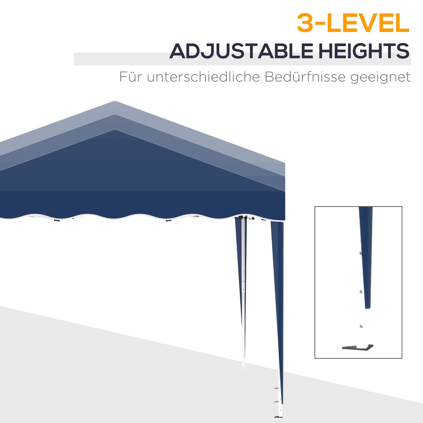 Partytent – Tuinpaviljoen – Feesttent – Vouwtent – Easy-up – 3x3 Meter – UV Bescherming – Verstelbare Hoogte – Stalen Frame – Oxford Stof – Blauw