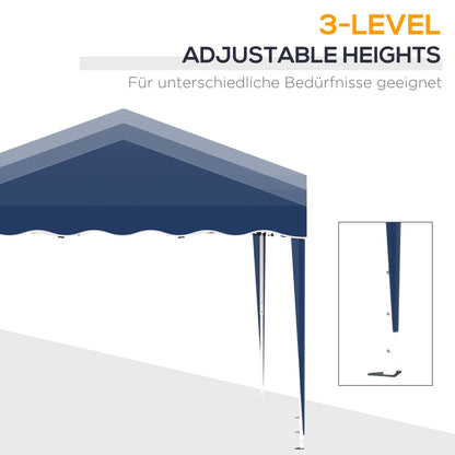 Partytent – Tuinpaviljoen – Feesttent – Vouwtent – Easy-up – 3x3 Meter – UV Bescherming – Verstelbare Hoogte – Stalen Frame – Oxford Stof – Blauw