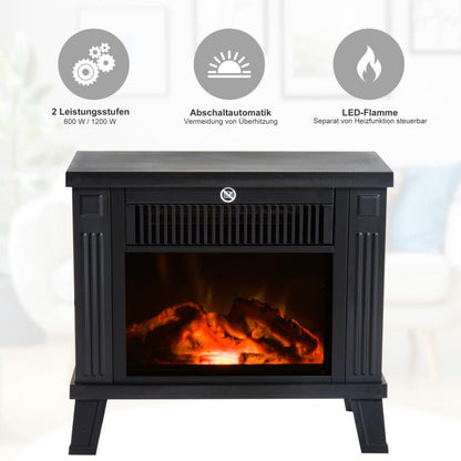 Elektrische Haardkachel – Elektrische Kachel – Sfeerverwarmer – Haard Stove – Kachel Oven – Compact 34x17x31 cm – Realistisch Vlameffect 600-1200W