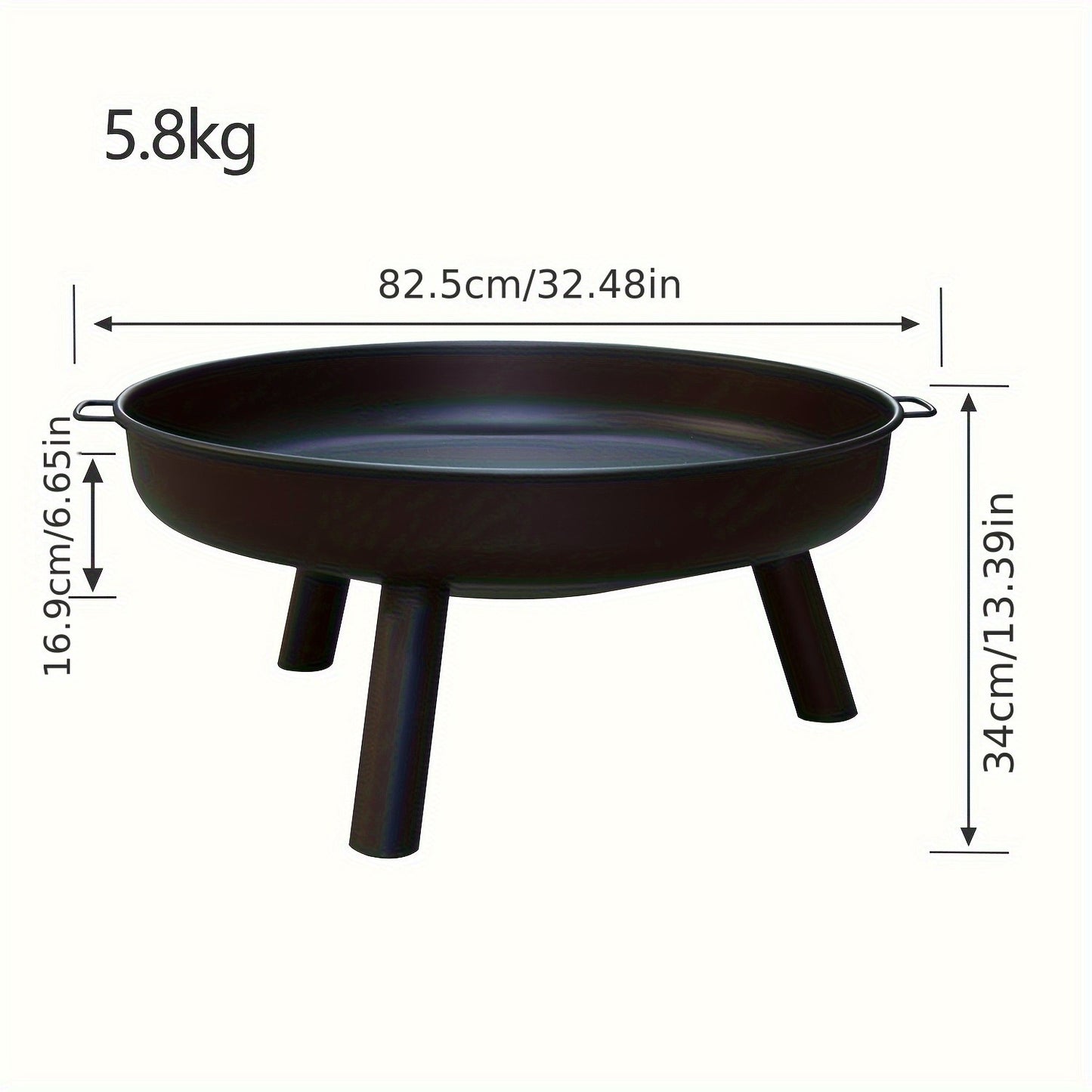Vuurschaal – Vuurkorf – Tuinhaard – Sfeerhaard – Terrasverwarmer – 82,5 cm Diameter – Roestbestendig Met Afneembare Poten