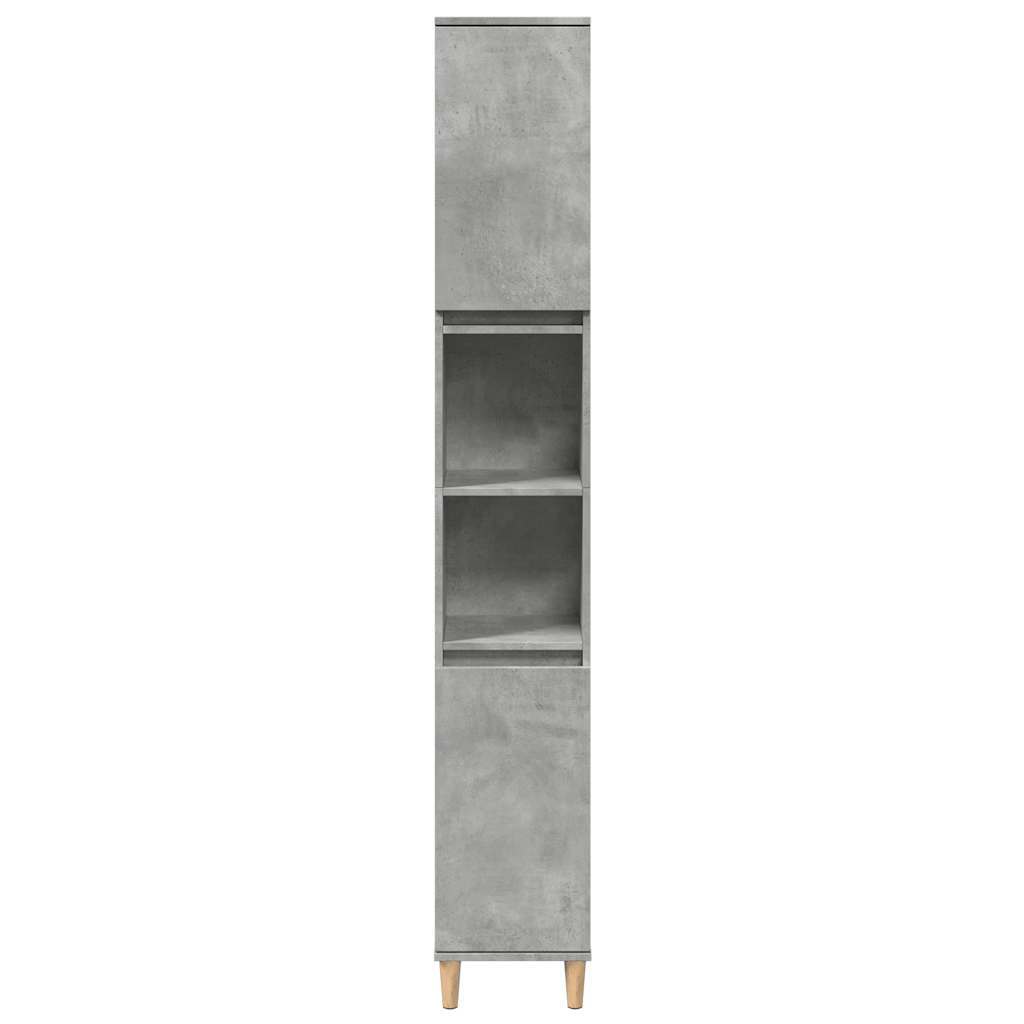 Badkamerkast – Opbergkast – Kastje – Bergmeubel – Meubel – Beton Grijs – Robuust Hout – Compact 30x30x190 cm