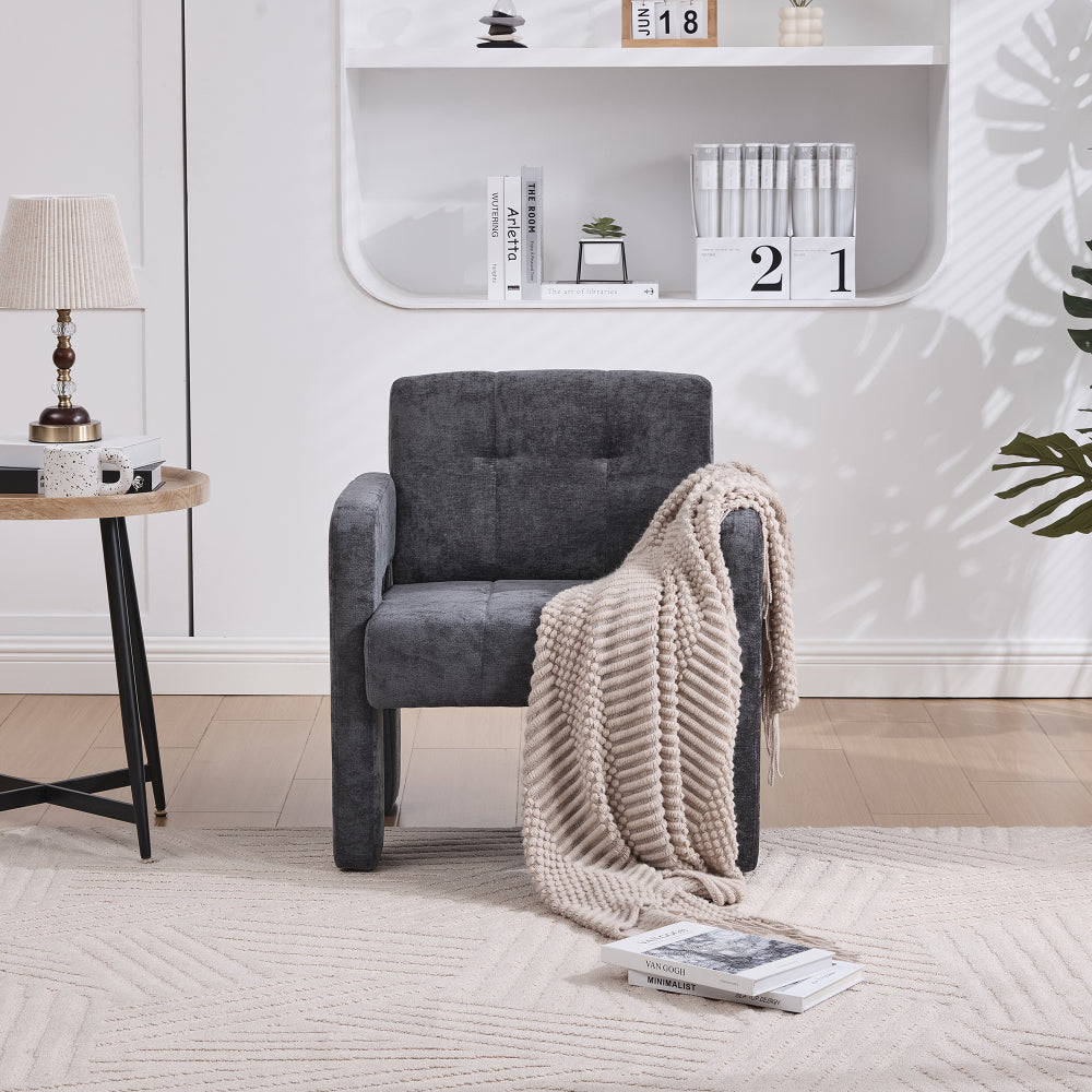 Modern Minimalist Single Armchair - Upholstered Padded with Foam & Assembly, Nordic Style Chair Suitable for Living Room, Bedroom, Office - - Seating