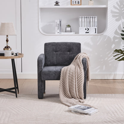 Modern Minimalist Single Armchair - Upholstered Padded with Foam & Assembly, Nordic Style Chair Suitable for Living Room, Bedroom, Office - - Seating