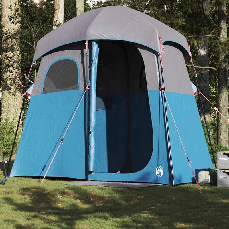 Campingtent – Kampeertent – Tent – Tweepersoonstent – Douchetent – Blauw – Lichtgewicht Oxford Stof – Inclusief Zonnescherm