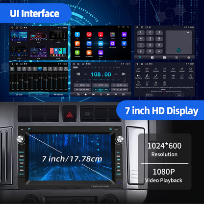 Multifunctionele Android 14 Autoradio – Car Stereo – Inbouwradio – Auto Multimedia – Navigatiesysteem – 7-Inch HD Touchscreen – Draadloze CarPlay & Android Auto – GPS Navigatie Met DAB+
