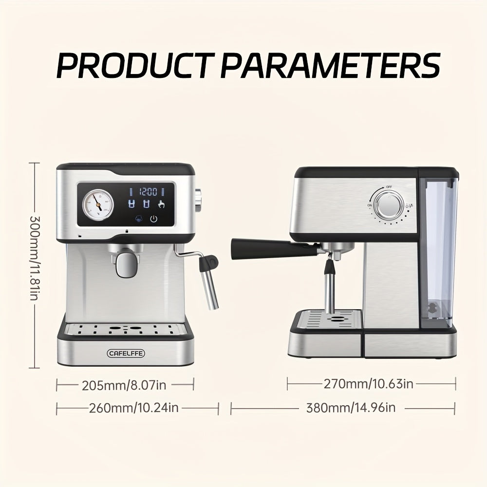 Espressomachine – Koffiezetapparaat – Espressoapparaat – Latte Macchiato Maker – Cappuccino Machine – 20 Bar Pompdruk – LCD Touchscreen Met Melkopschuimer