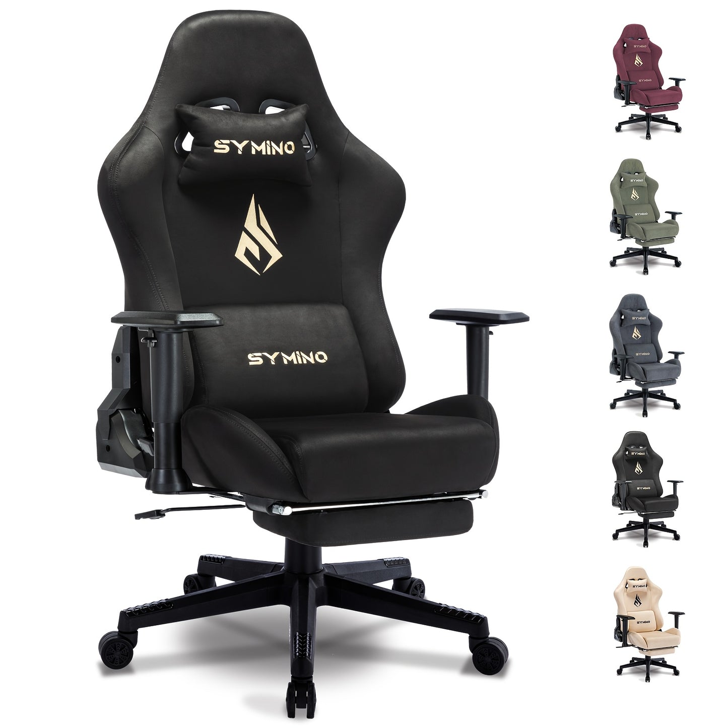 Ergonomische Bureaustoel – Gaming Stoel – Kantoorstoel – Gamer Stoel – Comfortstoel – Memory Foam Zitting – Verstelbare Hoogte – Met Voetensteun – 360° Draaibaar – Hardvloer Wieltjes – Zwart