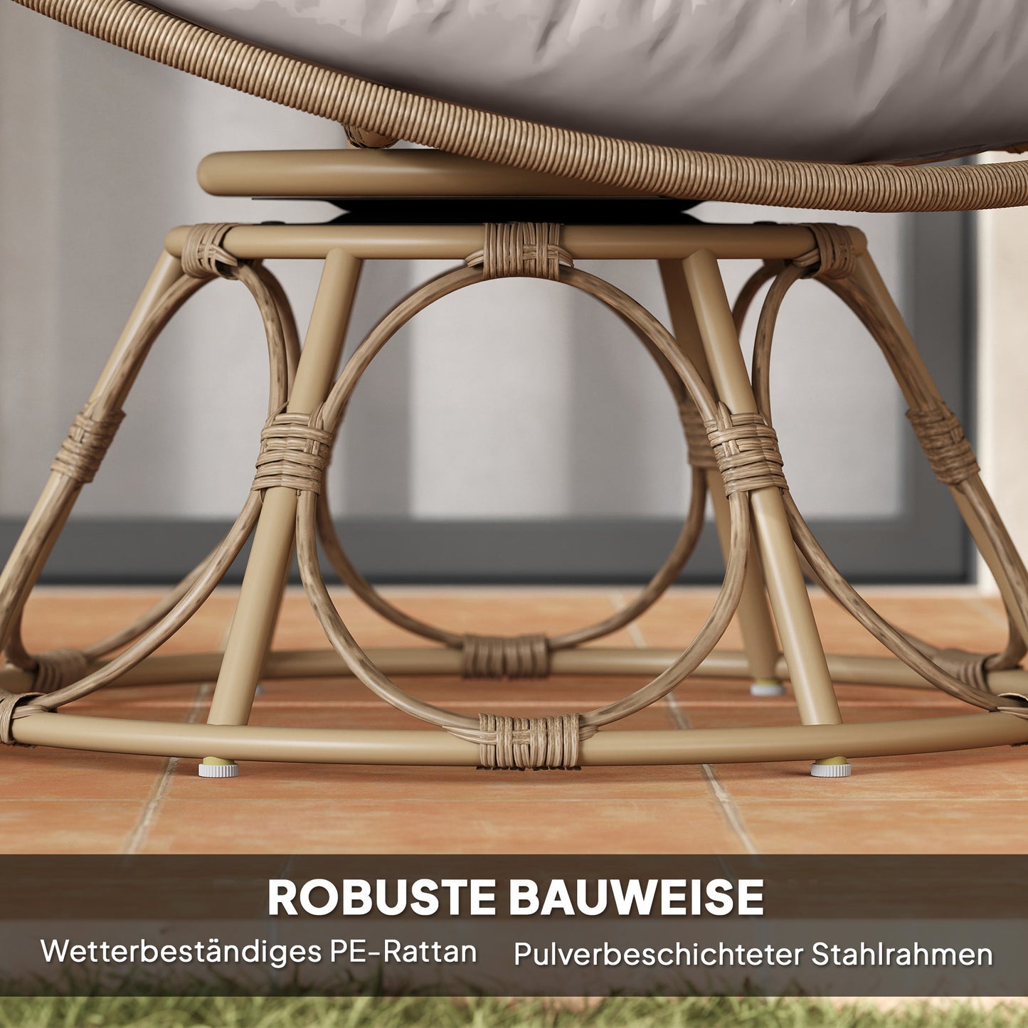 Papasanstoel – Papasstoel – Mandstoel – Draaistoel – Loungestoel – 360° Draaibaar – Weerbestendig PE Rattan
