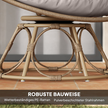 Papasanstoel – Papasstoel – Mandstoel – Draaistoel – Loungestoel – 360° Draaibaar – Weerbestendig PE Rattan