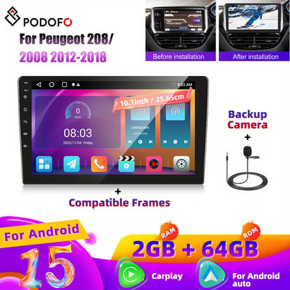 Android Autoradio – Multimedia Speler – Navigatiesysteem – Touchscreen Radio – Carplay Android Auto – 10,1 Inch Scherm – Inclusief Achteruitrijcamera & Microfoon