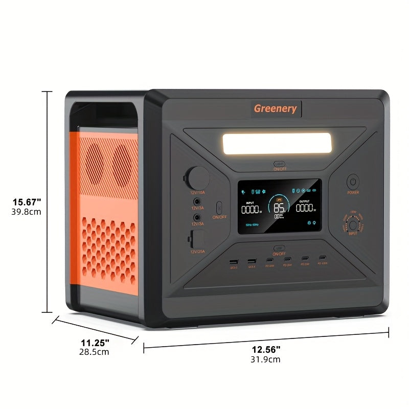 Powerbank – Draagbare Stroomvoorziening – Mobiele Energiebron – Noodstroom – Solar Generator – 2304Wh Capaciteit – 2500W Continu Vermogen met 4 AC Stopcontacten