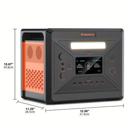 Powerbank – Draagbare Stroomvoorziening – Mobiele Energiebron – Noodstroom – Solar Generator – 2304Wh Capaciteit – 2500W Continu Vermogen met 4 AC Stopcontacten