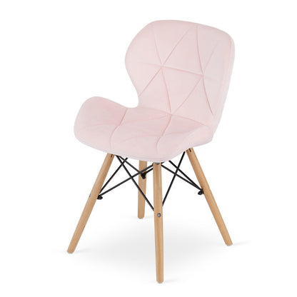 Stoel – Eetkamerstoel – Bureaustoel – Fauteuil – Kuipstoel – Velvet Bekleding – Houten Beukenpoten – 48x43x74 cm – Zithoogte 45 cm