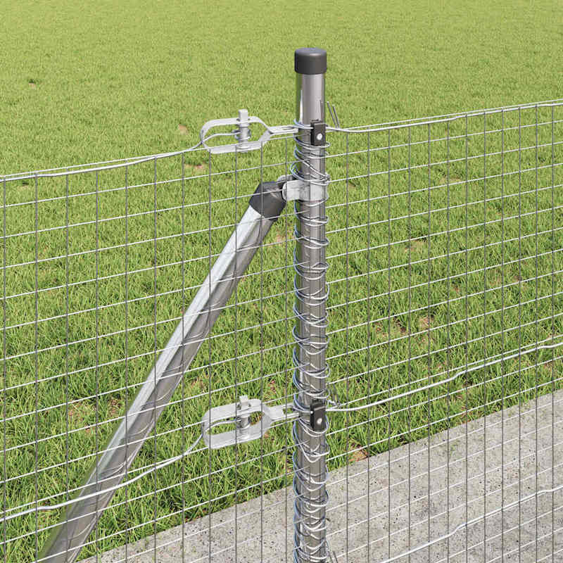 Solid Fence with post Silvery 0.6 x 25m steel,  Durable Barrier, Heavyduty Build, Decorative Barrier, Steel Gate, Homeowners