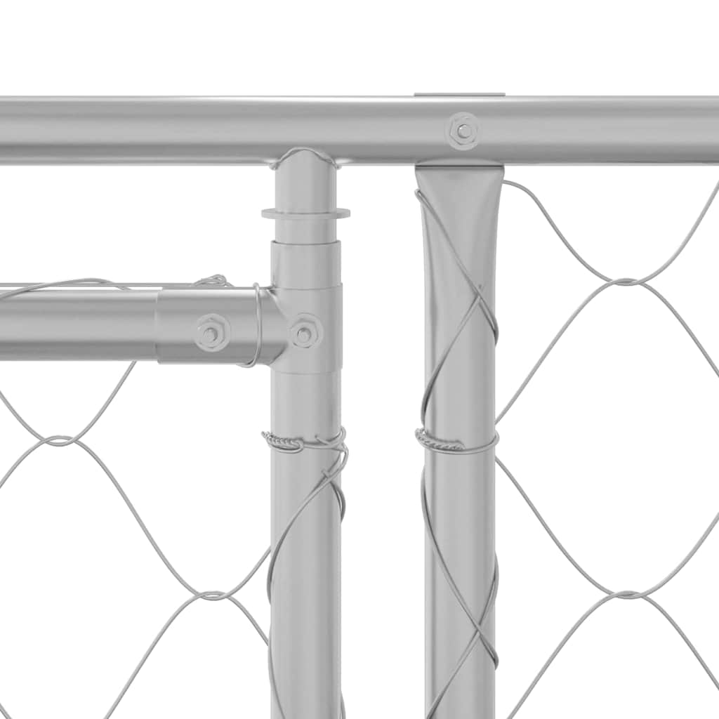 Hondenren Buiten – Hondenhok Tuinren Kennel Dierenren – Voor Grote Honden – Gegalvaniseerd Staal – Afneembaar Polyethyleen Dak – 2,56 x 2,00 x 0,80 m