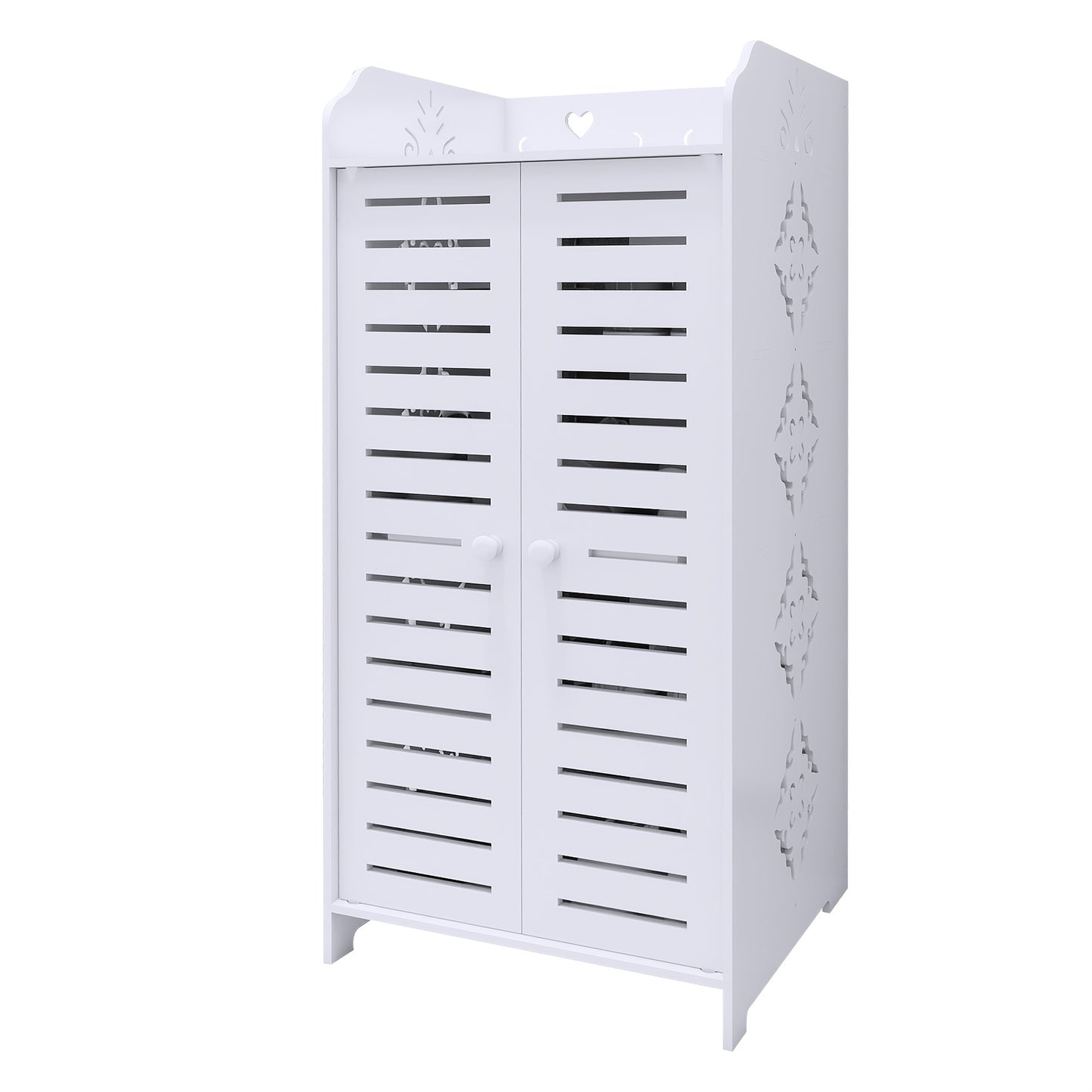 Schoenenkast met Dubbele Deuren – 4 Lagen Ruimtebesparend Schoenenrek – Geschikt voor Woonkamer, Hal, Slaapkamer of Appartement – 90 x 40 x 35 cm – Wit