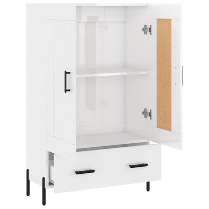 Highboard – Dressoir – Buffetkast – Opbergkast – Sideboard – Hoogglans Wit – Ruime Opbergruimte – Duurzaam Hout-Metaal