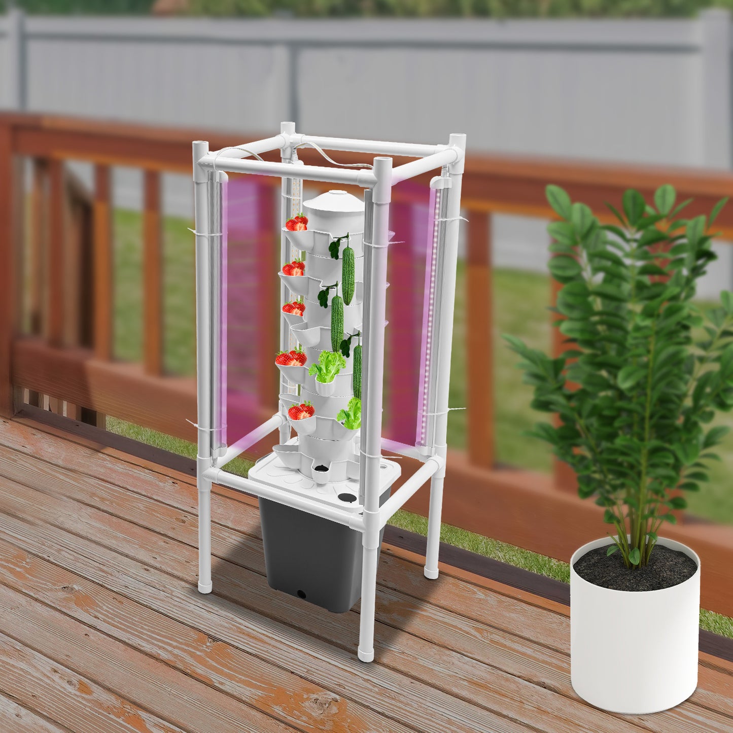 Hydroponische Plantenbak – Verticale Tuinieren – Hydrocultuur Toren – Moestuin Indoor – Kruidenbak – Ruimtebesparend Design – 6 Lagen Met 30 Plantplaatsen – Duurzaam Voedselveilig PP