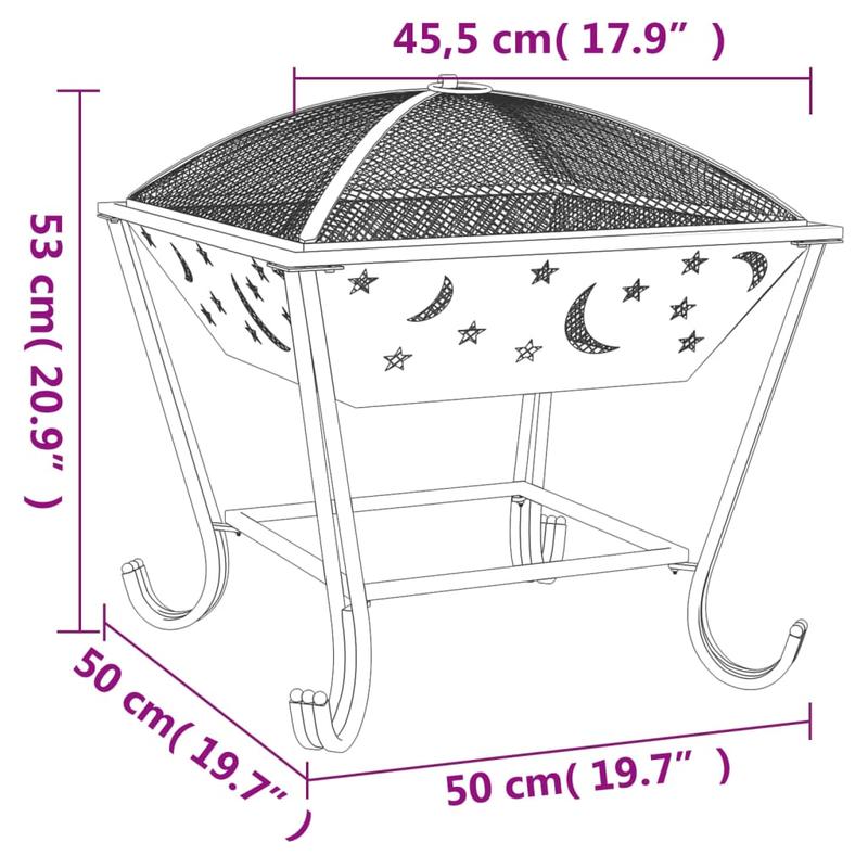 50cm XXL Steel Fire Shell with Pitcher - Heavy-Duty Metal Construction, 50cm Round Outdoor Fire Pit with Lighter & Control Valve, 50cm Diameter