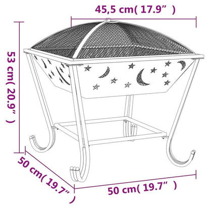 50cm XXL Steel Fire Shell with Pitcher - Heavy-Duty Metal Construction, 50cm Round Outdoor Fire Pit with Lighter & Control Valve, 50cm Diameter
