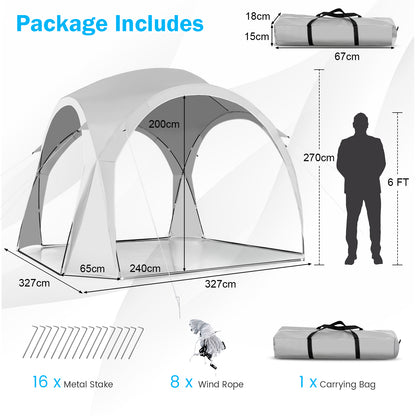 Grote Zonscherm Tent – Zonnescherm – Schaduw Tent – Strandtent – Bescherming Tent – 11x11 ft Ruim – UPF50+ Zonwerend Polyester