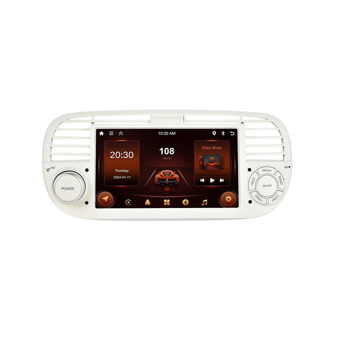 Multimedia Systeem Fiat 500 – Autoradio – Car Stereo – Touchscreen Radio – Inbouw Radio – 7 Inch HD Touchscreen – Draadloze CarPlay & Android Auto