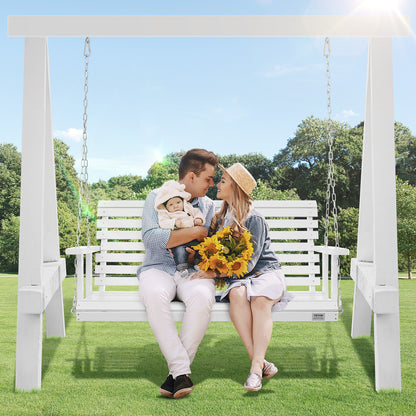 Houten Schommelbank – Porch Swing – Tuinbank – Schommelstoel – Veranda Bank – 4,5 ft – Massief Vurenhout – Weerbestendig Met Stalen Kettingen