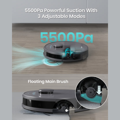 Robotstofzuiger – Robotstofzuiger Met Dweilfunctie – Automatische Stofzuiger – Slimme Vloerreiniger – Wifi Robotstofzuiger – 3200mAh Batterij – 3D Obstakelvermijding