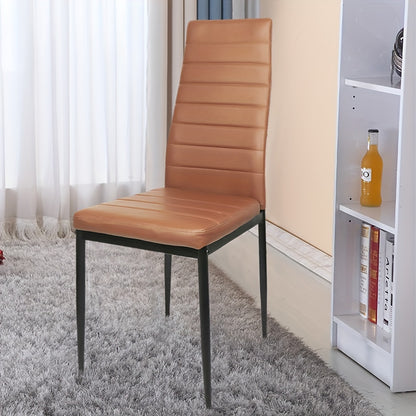 Eetkamerstoel – Stoel – Keukenstoel – Armstoel – Diningset – Set Van 2 – Kunstleer Bekleed – Metalen Frame – Hoge Rugleuning – Zithoogte 45 cm