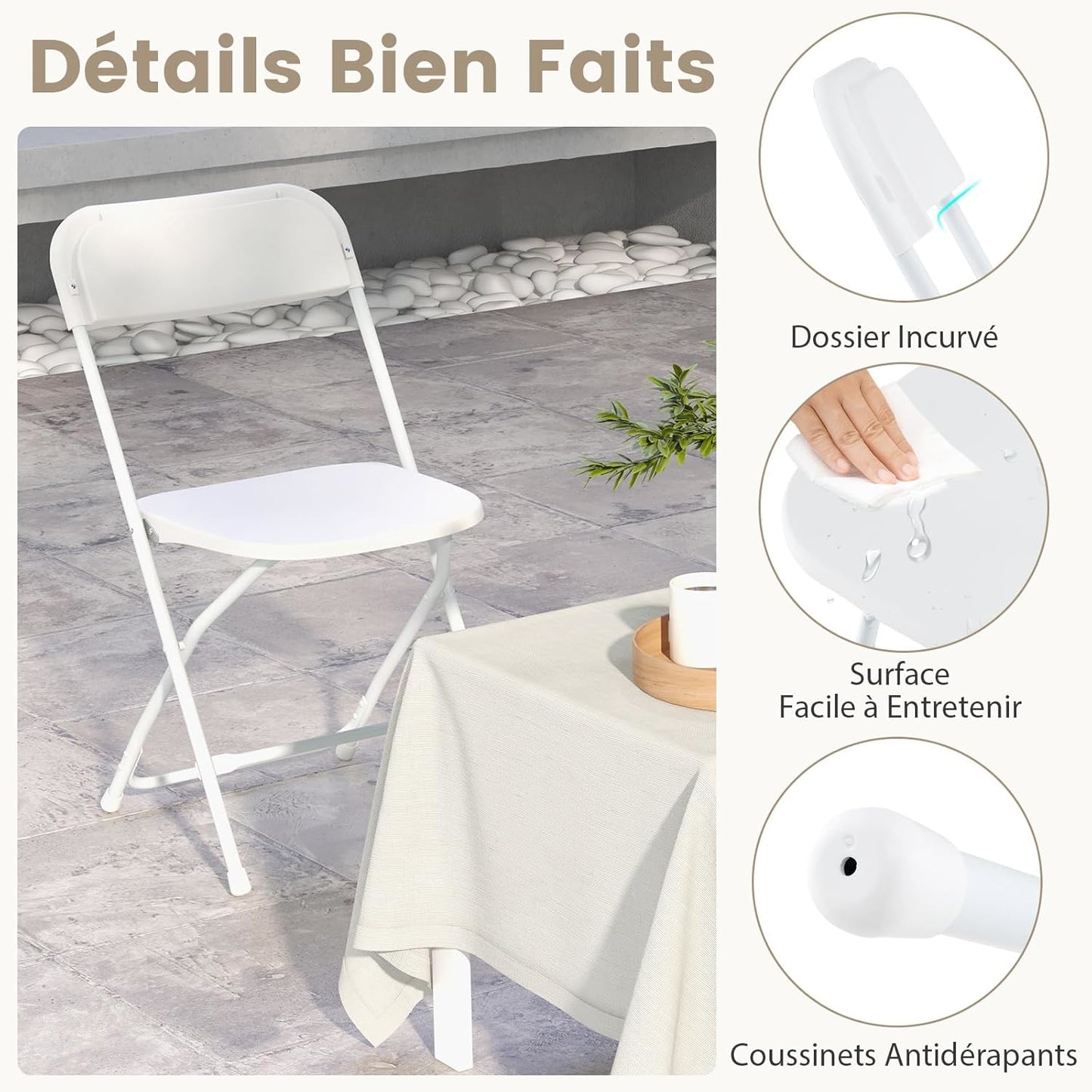 Inklapbare Stoelen – Vouwstoelen – Opklapstoelen – Zitstoelen – Eetkamerstoelen – Set Van 4 – Hoge Draagkracht 350 Kg – Stevig Metalen Frame