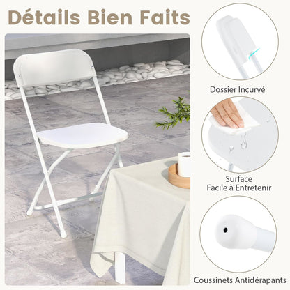 Inklapbare Stoelen – Vouwstoelen – Opklapstoelen – Zitstoelen – Eetkamerstoelen – Set Van 4 – Hoge Draagkracht 350 Kg – Stevig Metalen Frame