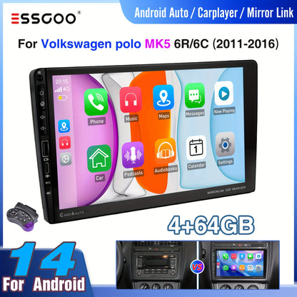 9-inch Android 14 Autoradio – 2DIN Multimedia Systeem – Auto Radio Navigatie – Touchscreen Carplay Android Auto – IPS HD Scherm – Snelle Type-C Oplader
