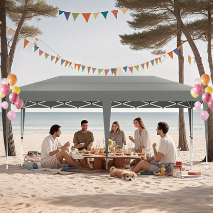 Pop-up Partytent – Vouwtent – Markttent – Paviljoen – Tent – Grijs – 3x6 Meter – Stalen Frame
