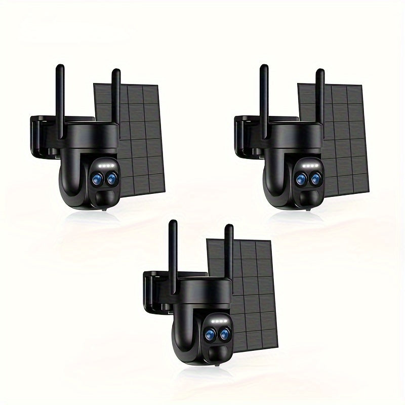 2K HD Veiligheidscamera Set – Bewakingscamera – Draadloze Beveiligingscamera – Buiten Cameraset – Zonne-energie Camera Set – Waterdicht – Kleuren Nachtzicht & Tweeweg Audio