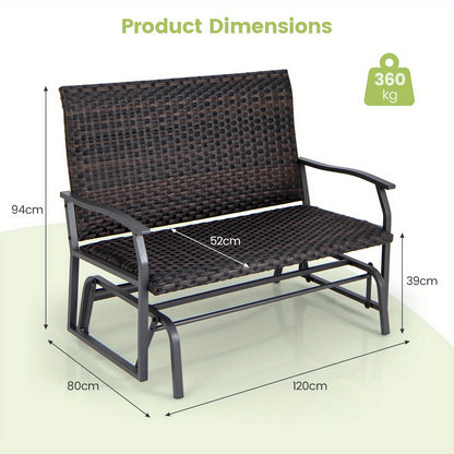 Schommelbank – Tuinschommel – Hangbank – Loungebank – Buitenbank – 2-Persoons Rattan Vlechtwerk – Snel Droog Schuim