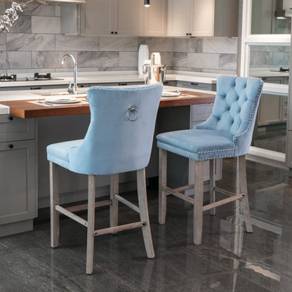 2pcs Modern Luxury Velvet Dining Chair Set with Button-Tufted Backrest & Chrome Nailhead Trim - Plush Cushioned Seats, Sturdy Hardwood Legs, Solid Back - Beige/Gray//Black/Orange - Versatile for Kitchen, Dining Room, Bar Stoo