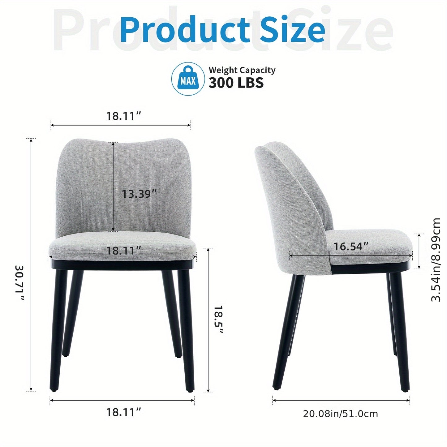 Eetkamerstoelen – Stoelen Set – Dining Stoelen – Keukenstoelen – Restaurantstoelen – Velvet Donkergrijs – Comfortabele Zitting – Massief Houten Poten