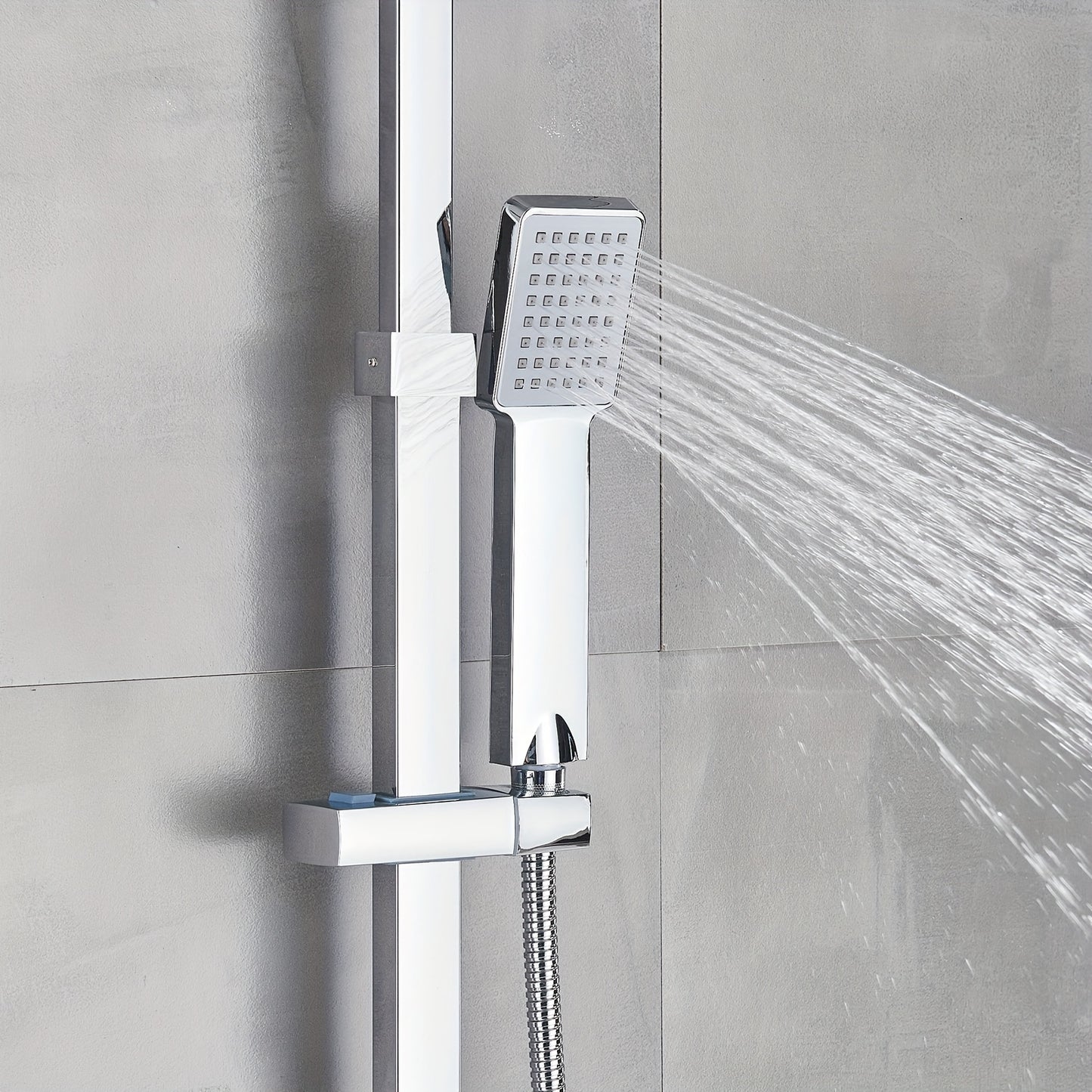 Regendouche Set – Douchekop – Handdouche – Wanddouche – Massage Douche – Chrome Afwerking – 30,48 cm Vierkante Kop – Vier Standen Met Waterbesparing