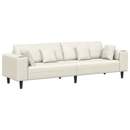 Velvet Bank – Sofa – Zitbank – Loungebank – Slaapbank – Crèmekleurig Fluweel – Stevig Houten Frame – Comfortabele Foamvulling
