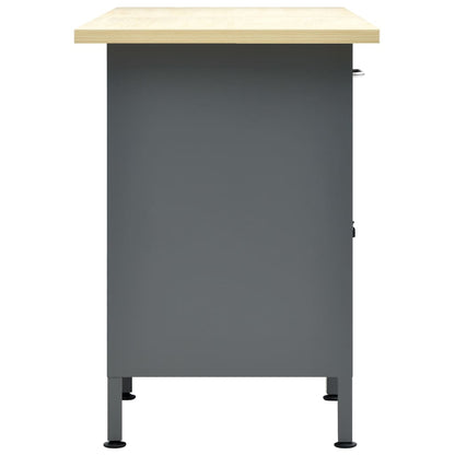 Werkbank – Werktafel – Klusbank – Werkbank Met Laden – Zwarte Werkbank – Stalen Frame – 160x60 cm Werkblad – 6 Laden Met Kogelgelagers