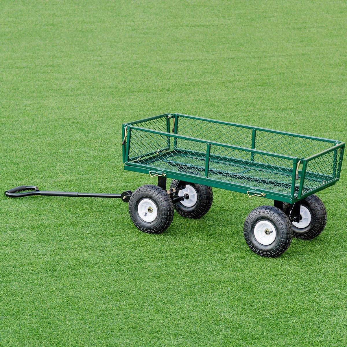 Kruiwagen – Tuinkar – Handkar – Tuinwagen – Landbouwkar – Gepoedercoat Staal – 10 Inch Luchtbanden – Inklapbaar Frame – 150 kg Draagvermogen