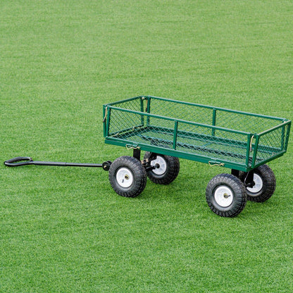 Kruiwagen – Tuinkar – Handkar – Tuinwagen – Landbouwkar – Gepoedercoat Staal – 10 Inch Luchtbanden – Inklapbaar Frame – 150 kg Draagvermogen