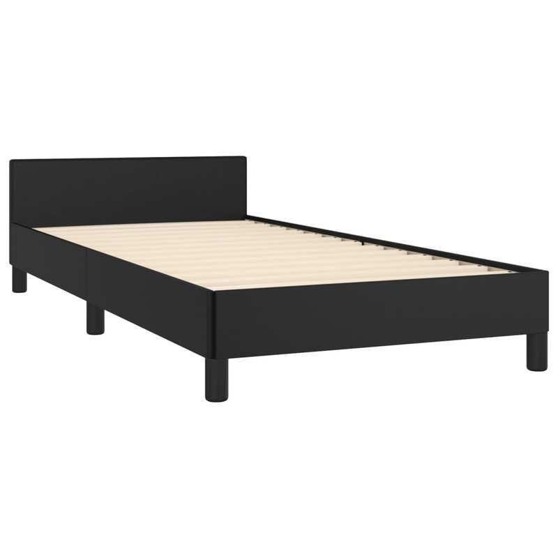 Bed Frame – Bed Frame Met Hoofdeinde – Eenpersoonsbed – Stalen Bedframe – Slaapbank Frame – Zwart – Stevig Ontwerp – 90x200 Cm Groot